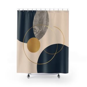 Circle Symphony Flow Geometric Shower Curtain