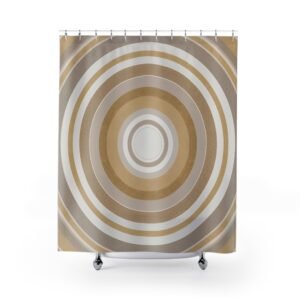 Radiant Circles Glow Geometric Shower Curtain