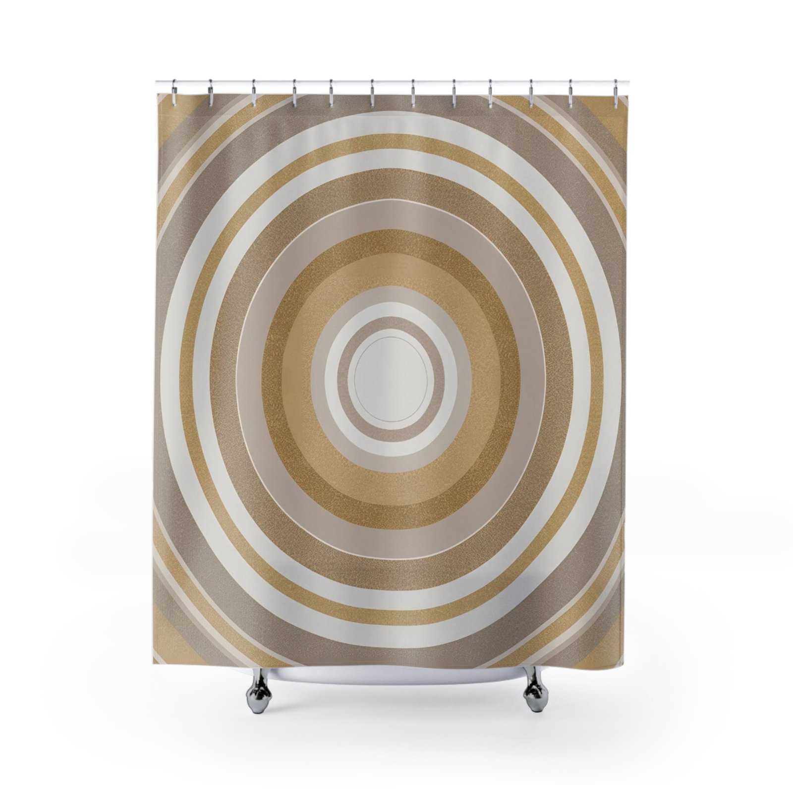 Radiant Circles Glow Geometric Shower Curtain