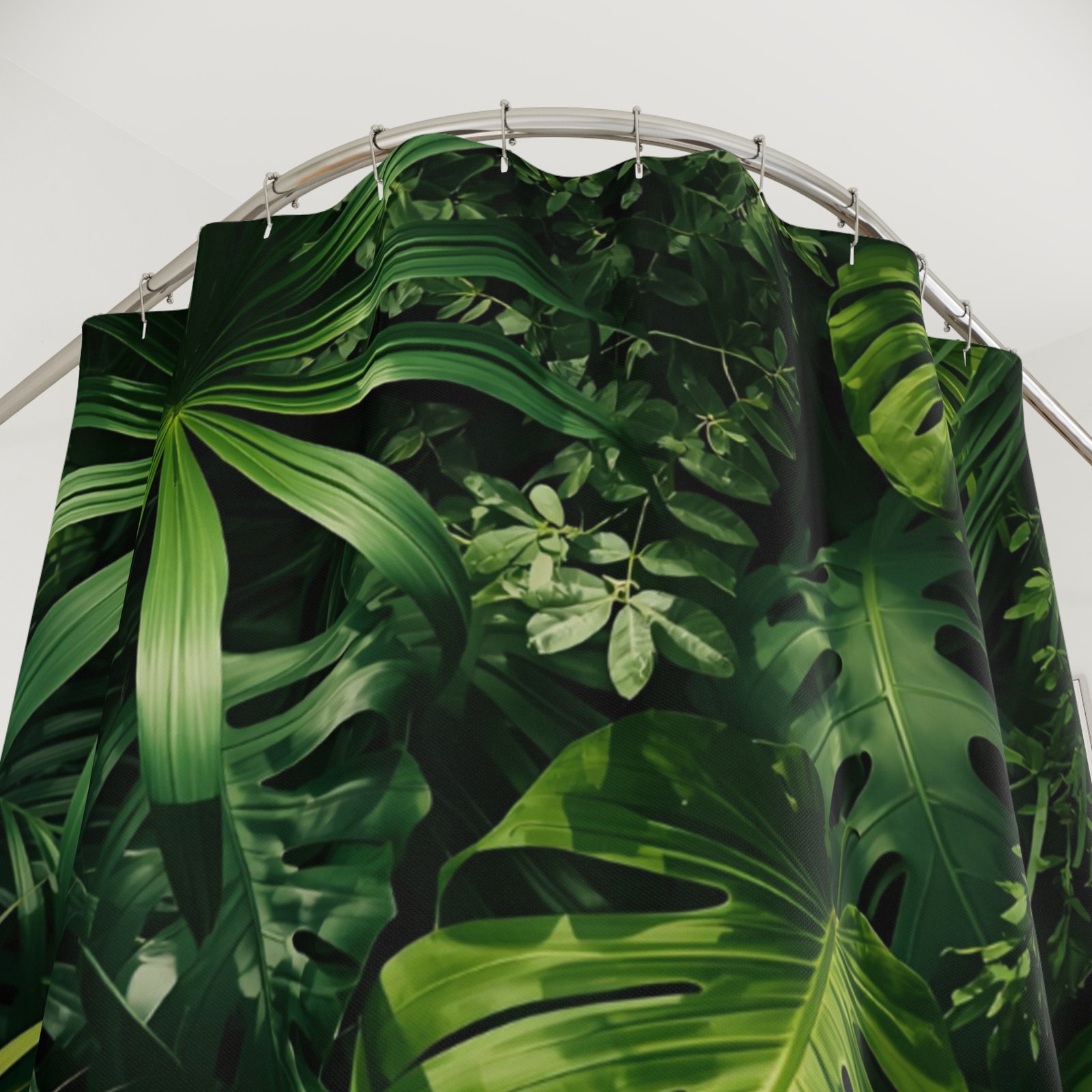 Tropical Leaf Paradise Shower Curtain - Image 2