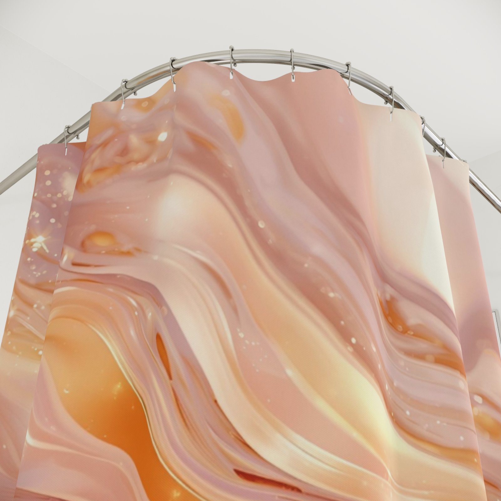 Luminous Harmony Glow Abstract Shower Curtain - Image 2