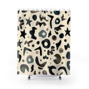 Atomic Shapes Retro Shower Curtain