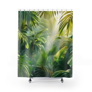 Tropical Verdant Foliage Retreat Shower Curtain