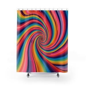 Psychedelic Waves Retro Shower Curtain
