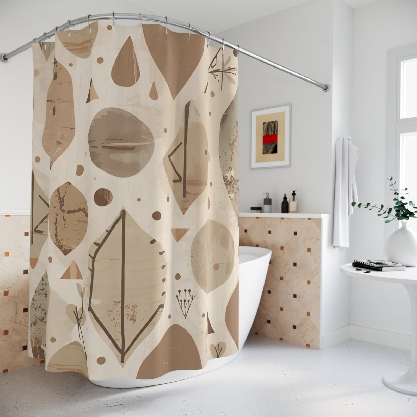 Riverstone Motifs Tribal Shower Curtain - Image 4