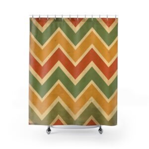 Vintage Chevron Retro Shower Curtain
