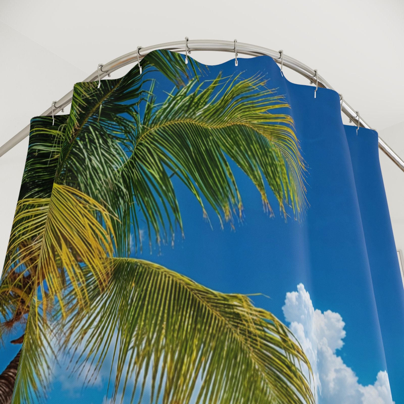 Palm Bay Retreat Beach Shower Curtain - Image 2
