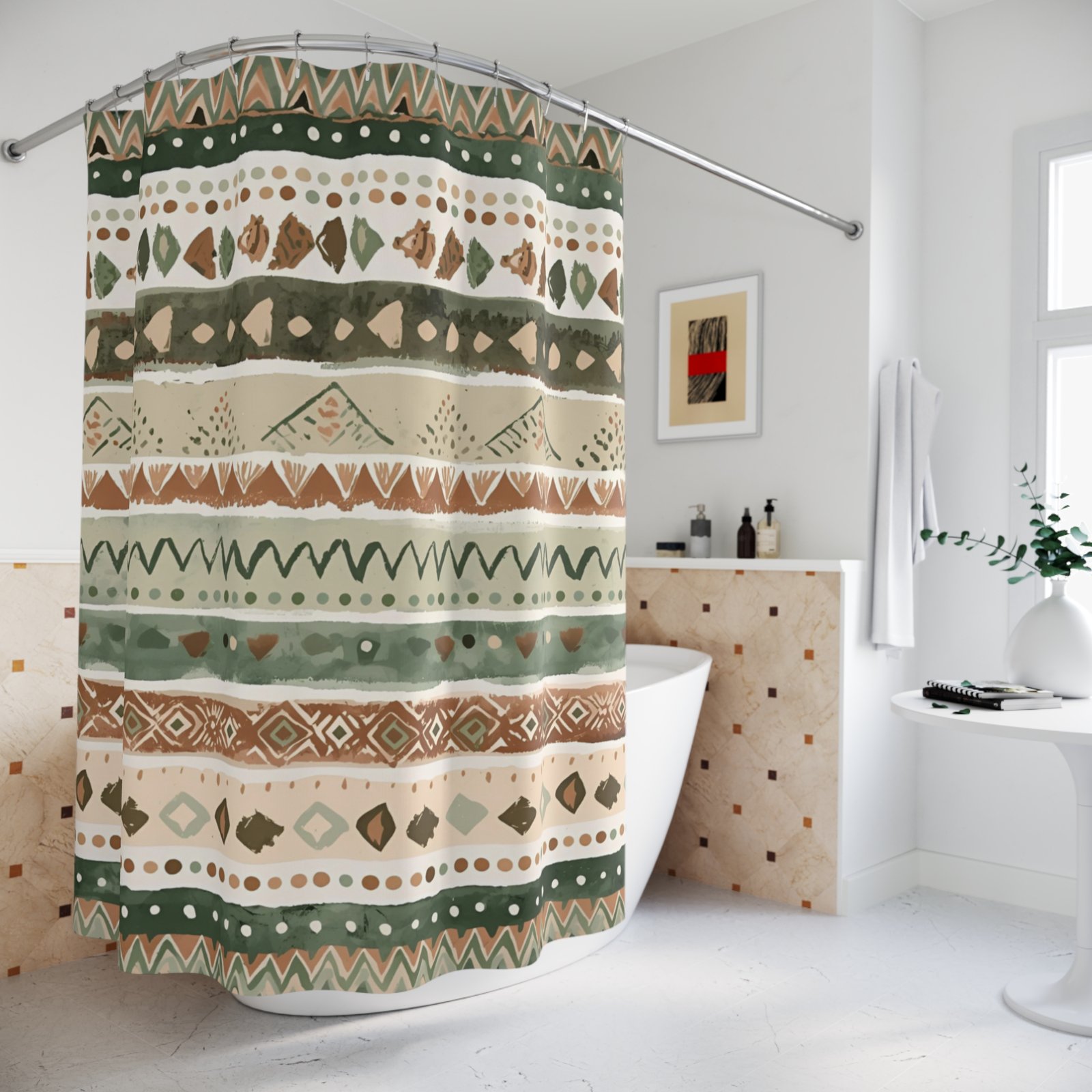 Earth Rhythm Tribal Shower Curtain - Image 4