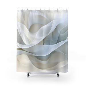 Satin Waves Elegant Shower Curtain