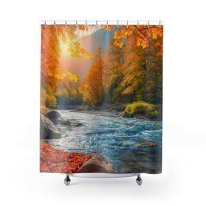 River’s Edge Calm Forest Shower Curtain