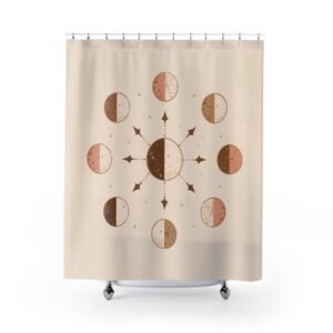 Celestial Moon Phases Bohemian Shower Curtain
