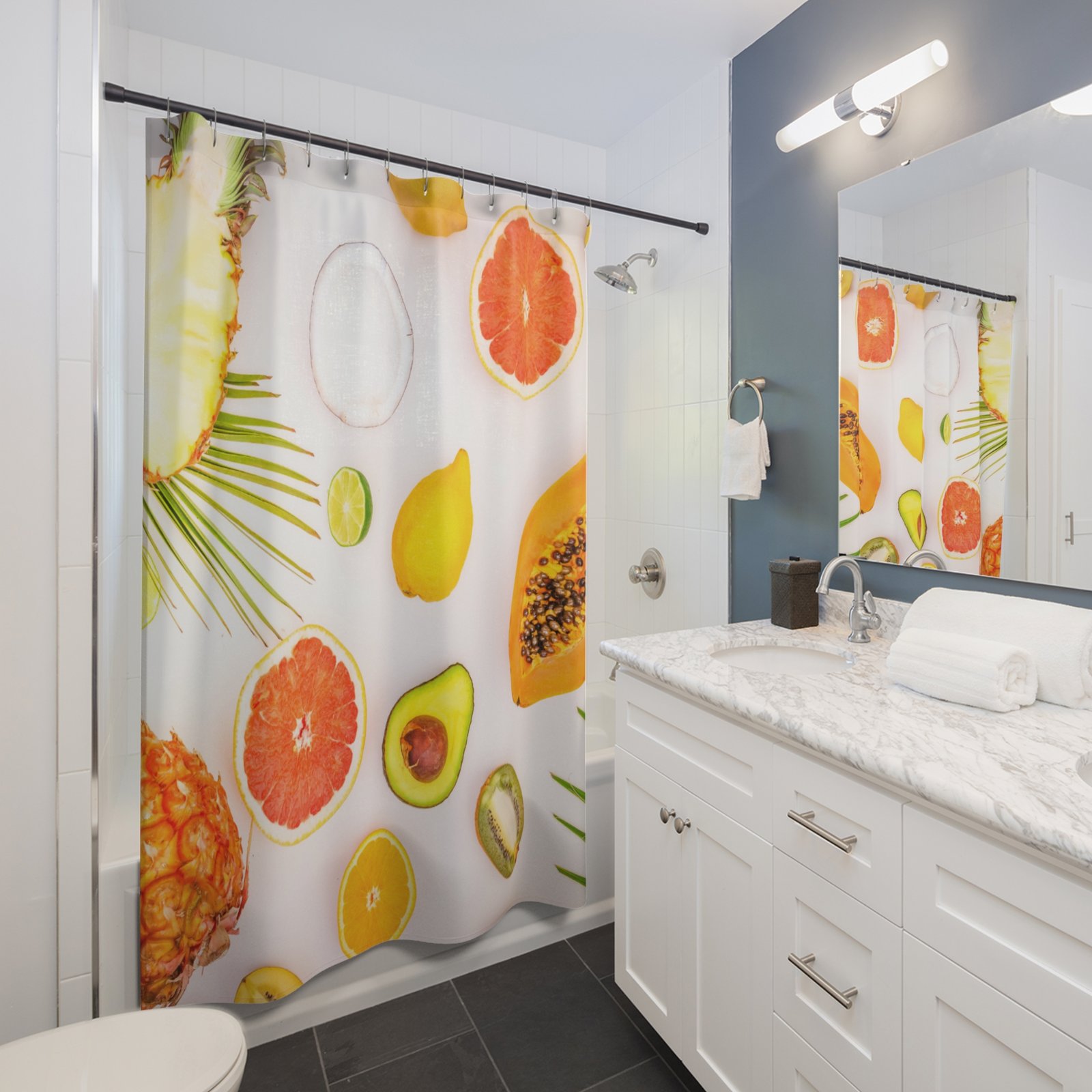 Tropical Fruit Medley Shower Curtain - Image 3