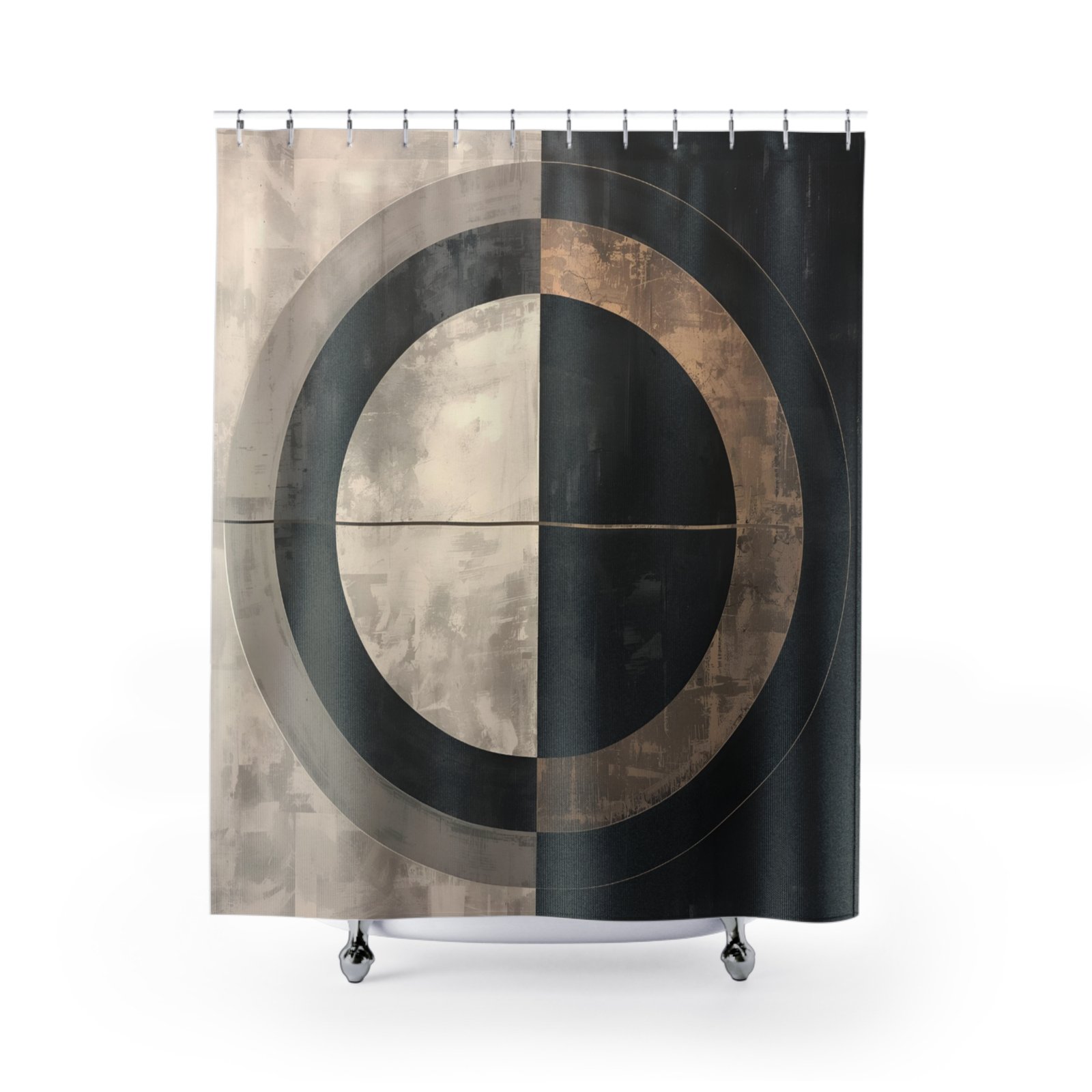 Orbital Lines Orbit Geometric Shower Curtain