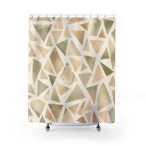 Minimal Triad Lines Geometric Shower Curtain