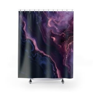 Midnight Bloom Aura Abstract Shower Curtain