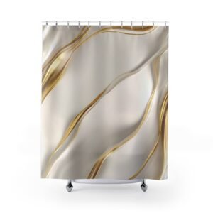 Golden Geometry Elegant Shower Curtain