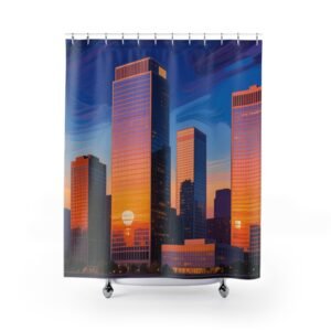 Sunset Metropolis Cityscape Shower Curtain