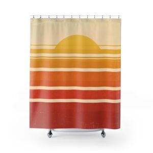 Sunset Stripes Retro Shower Curtain