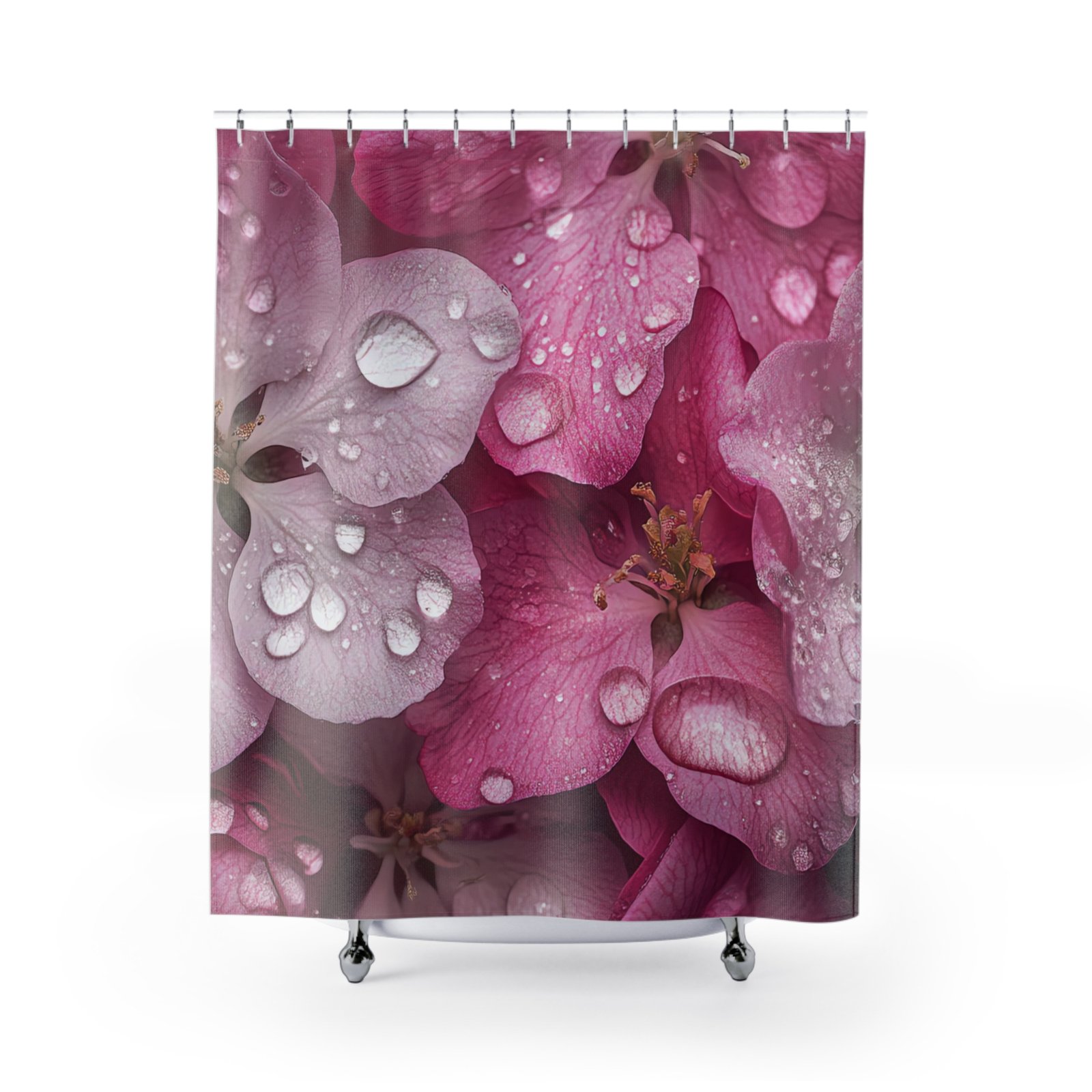 Morning Dew Blooms Shower Curtain
