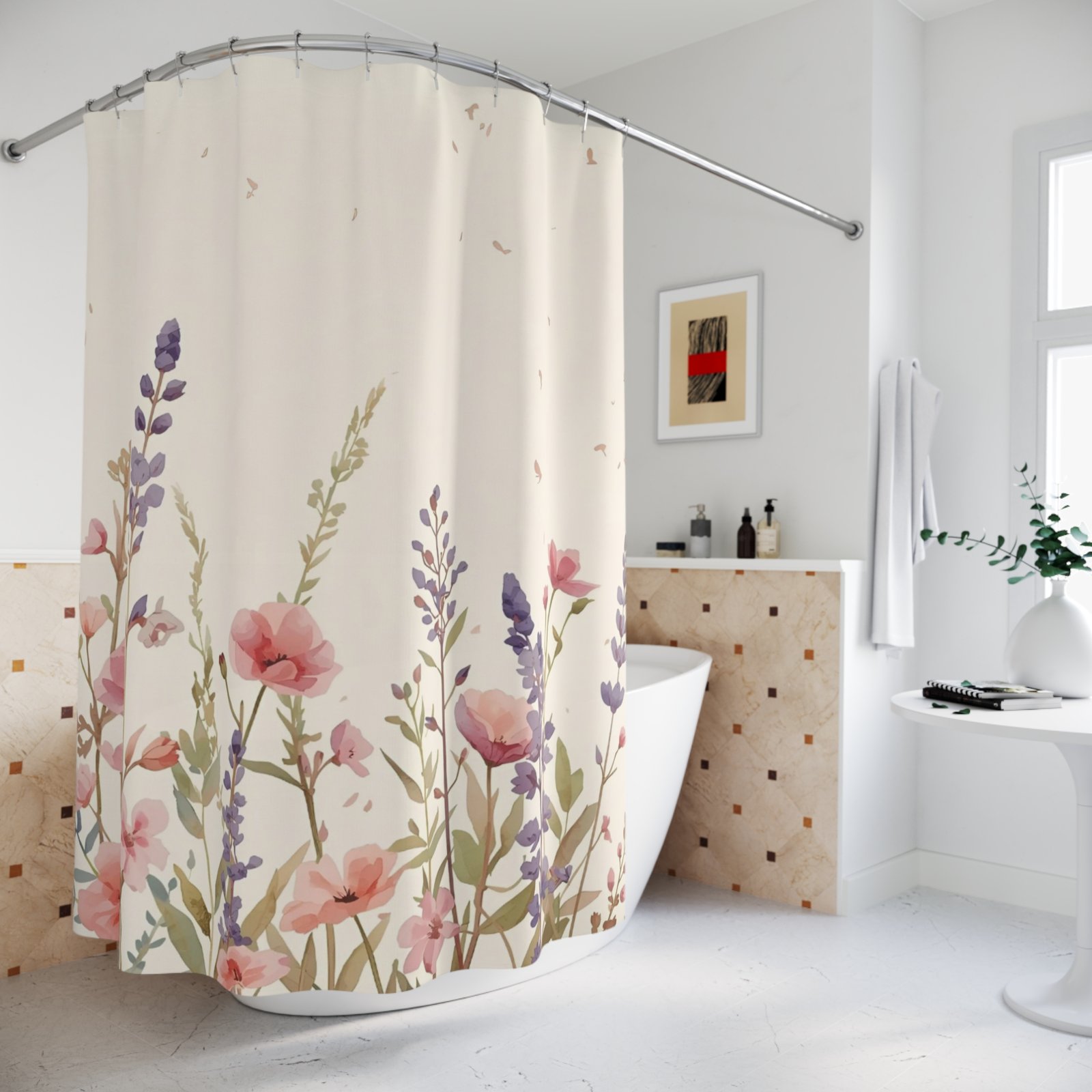 Whispering Garden Bliss Serenity Shower Curtain - Image 4