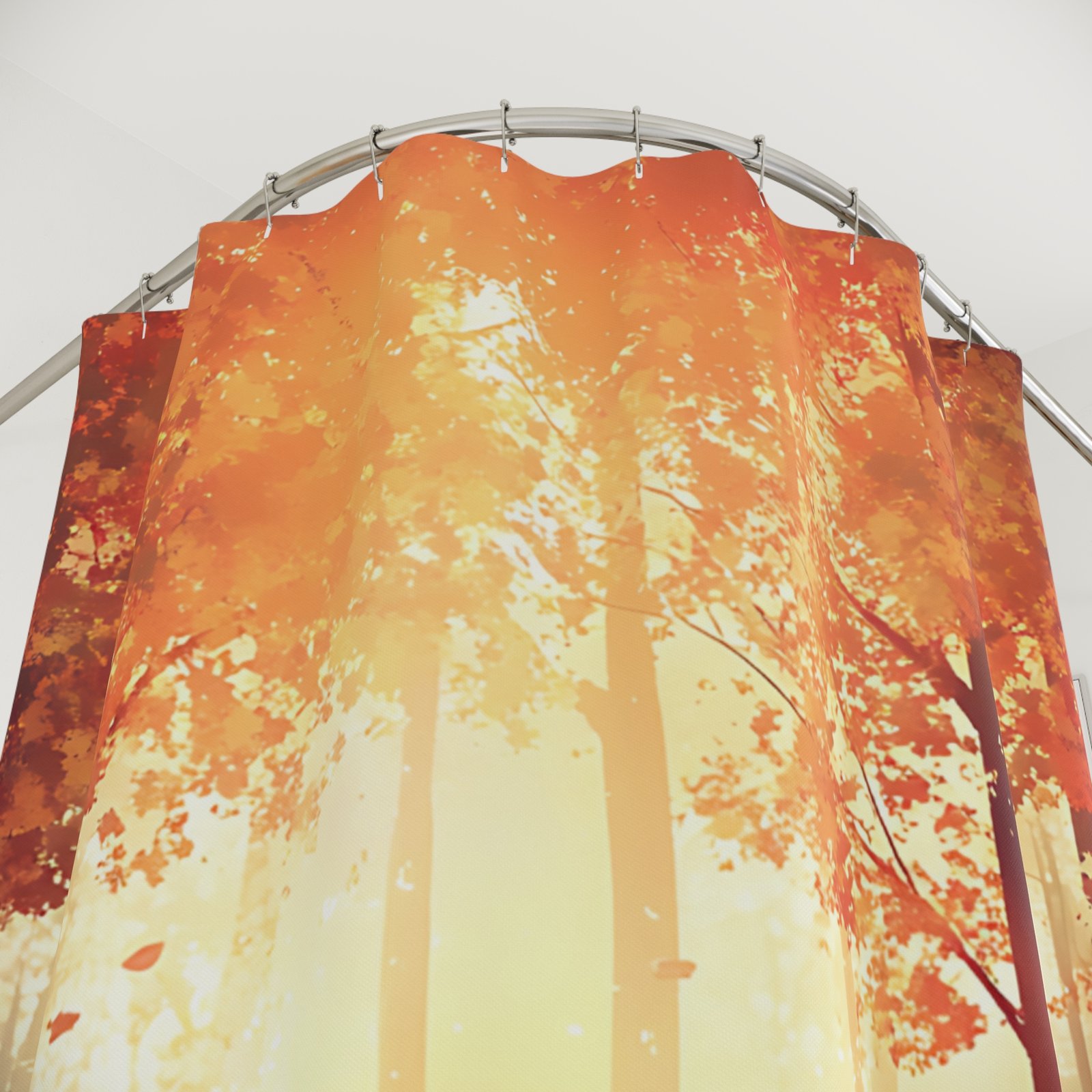 Tranquil Timberland Autumn Forest Shower Curtain - Image 2