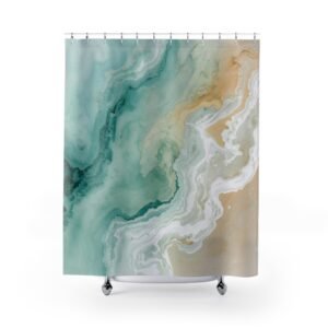 Ocean Serenity Waves Abstract Shower Curtain