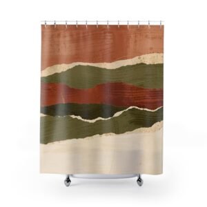 Terracotta Calm Layers Abstract Shower Curtain