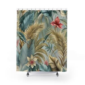 Tropical Floral Pattern Shower Curtain