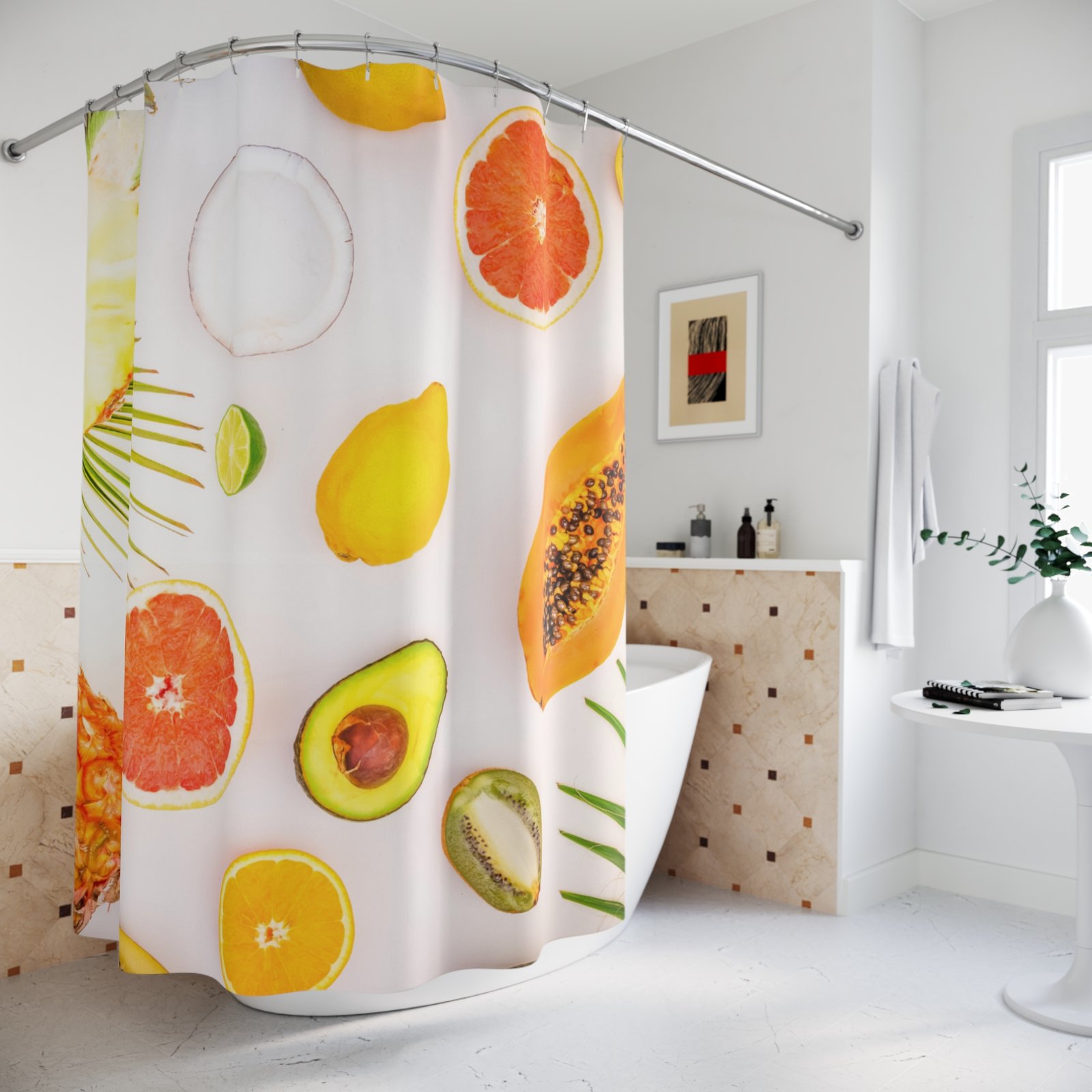 Tropical Fruit Medley Shower Curtain - Image 4