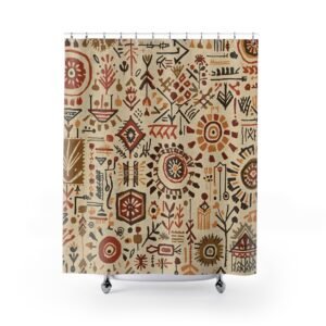 Tribal Harmony Lines Bohemian Shower Curtain