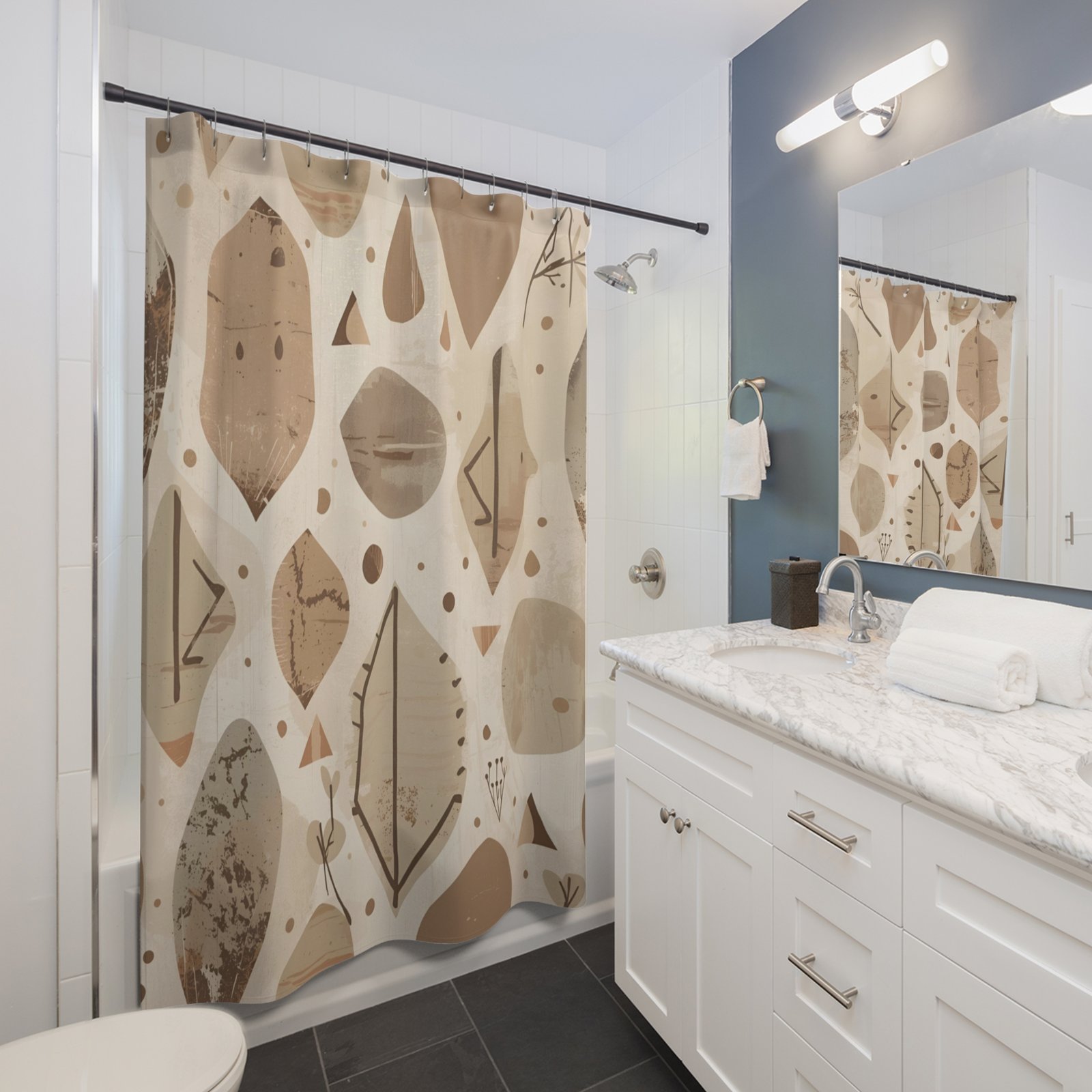 Riverstone Motifs Tribal Shower Curtain - Image 3