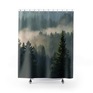 Whispering Pines Haven Misty Forest Shower Curtain